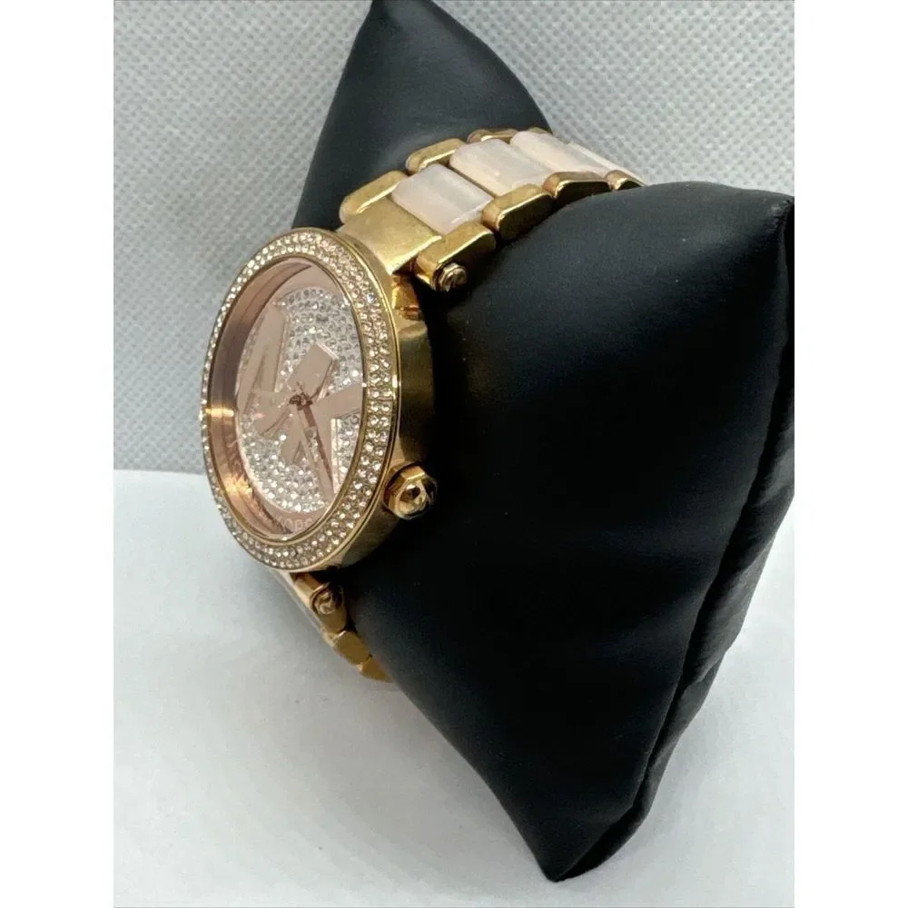 Michael Kors Parker MK6176 Women Rose Gold Analog Dial Quartz Wrist Watch JNA373